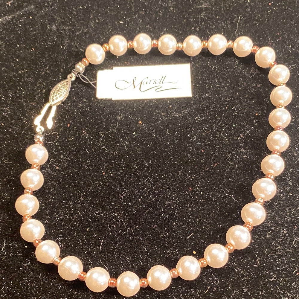 MARELLA Blush-Pink Pearl Necklace with Rose Gold Spacers
